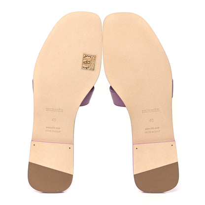 Hermes Calfskin Oran Sandals 40 Bruyère 5 of 9