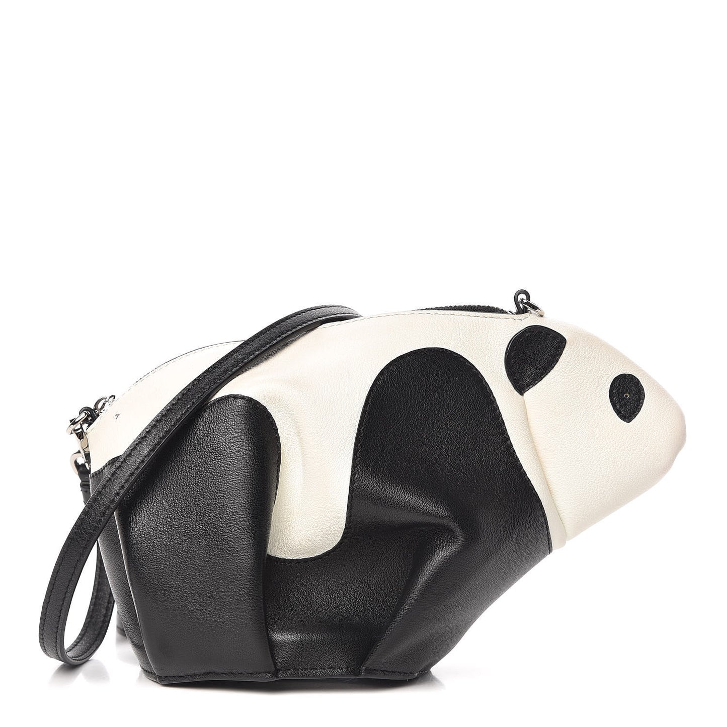 Calfskin Panda Crossbody Black White