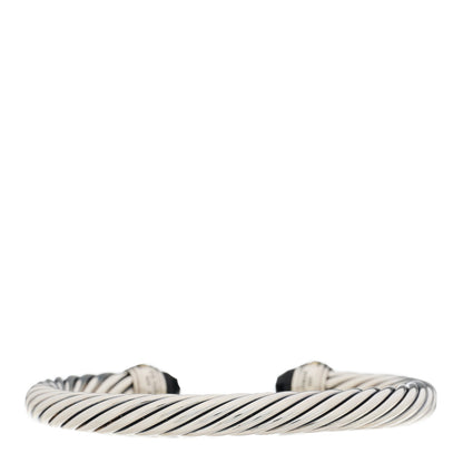 David Yurman Sterling Silver 14K Yellow Gold Black Onyx 7mm Cable Classics Bracelet 2 of 5