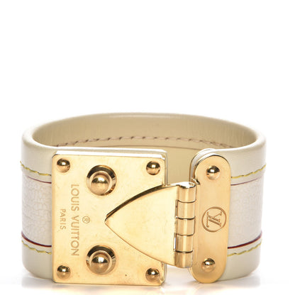 Louis Vuitton Chèvre Suhali S Lock Bracelet Small White 1 of 6