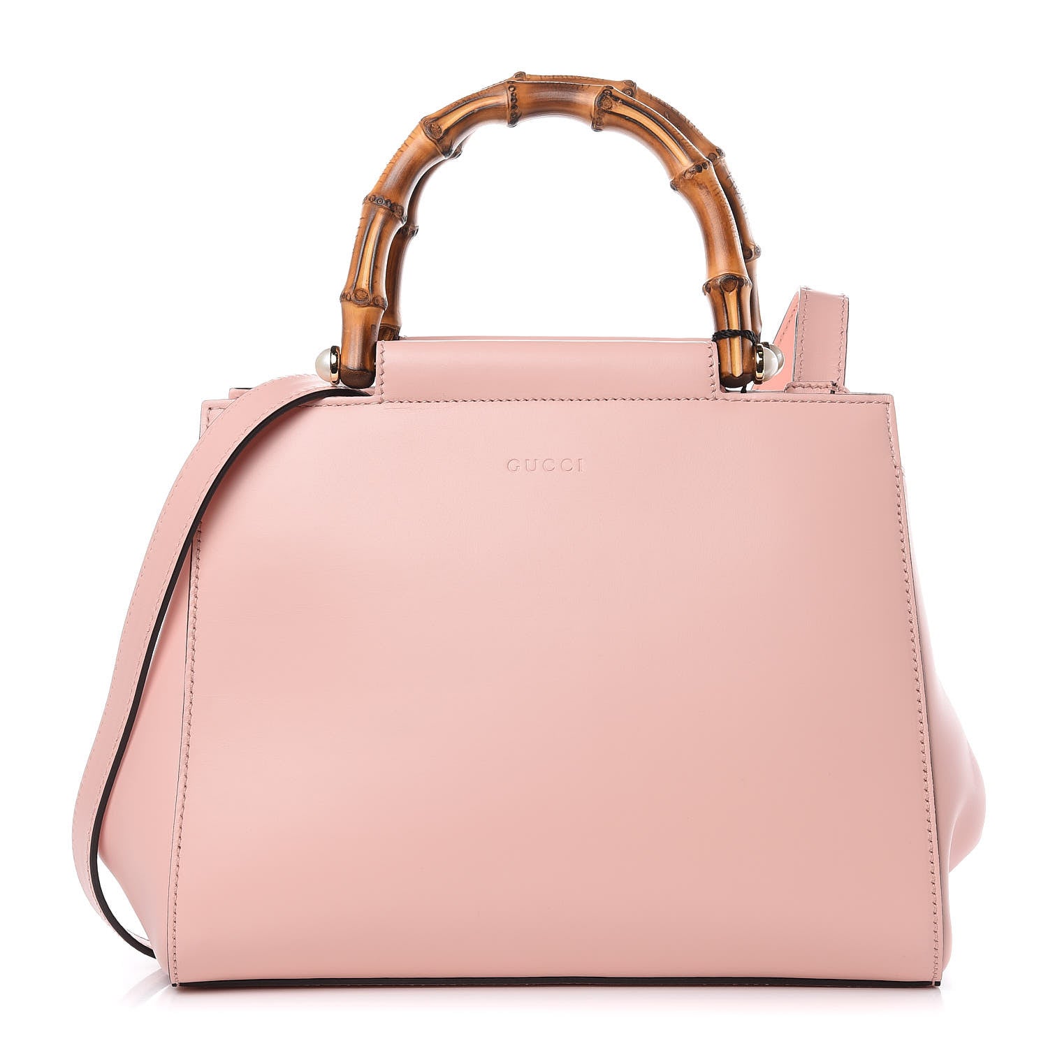 Gucci Nappa Bamboo Small Nymphaea Top Handle Bag Perfect Pink 1 of 9