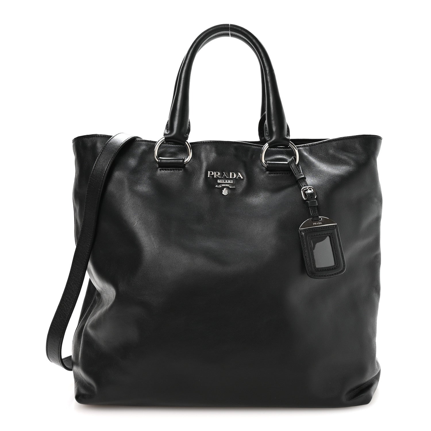 Prada Soft Calf Shopping Tote Black 1 of 11