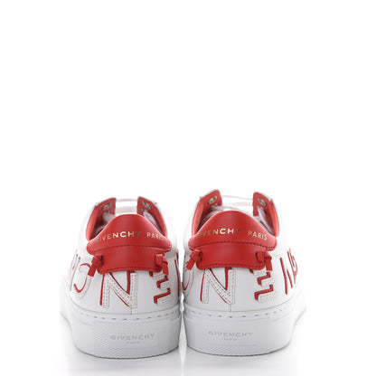 Givenchy Calfskin Reverse Logo Womens Urban Street Sneakers 35.5 White Red 5 of 11