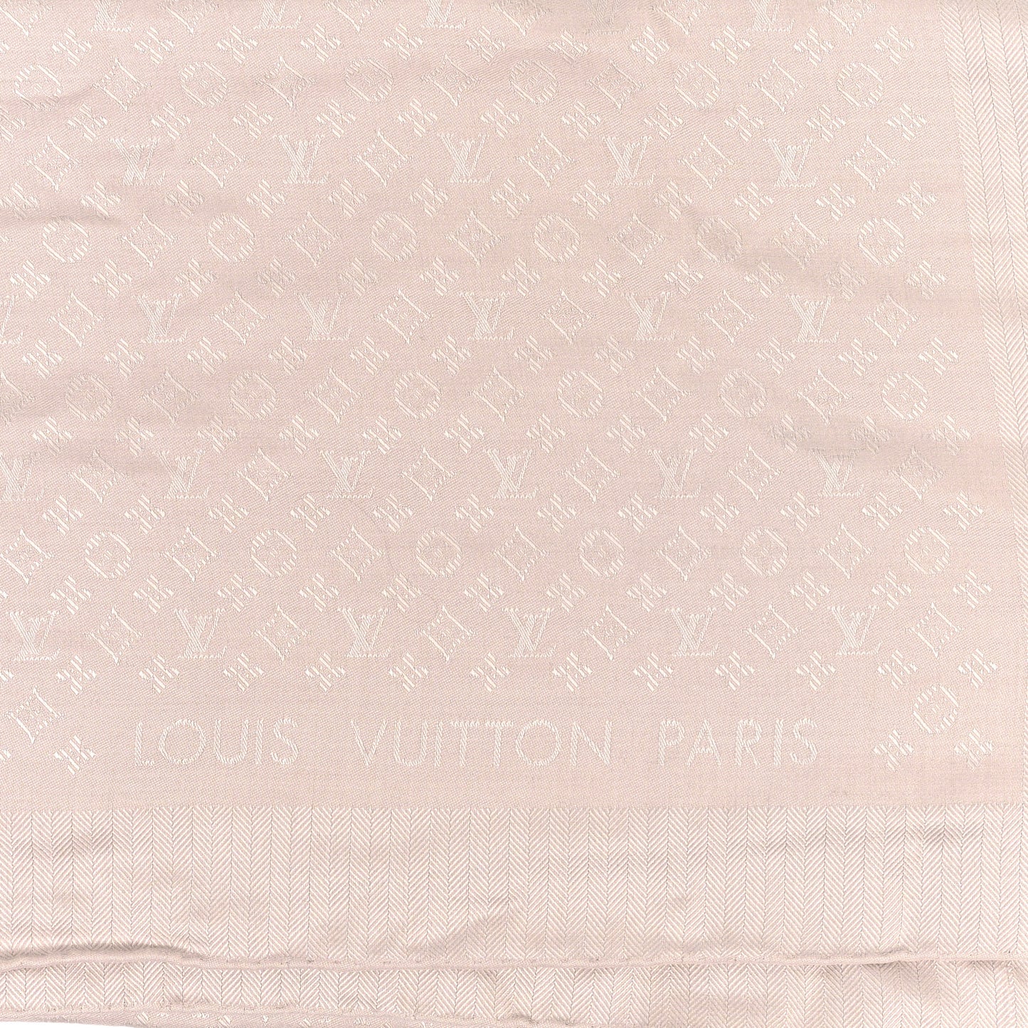 Wool Silk Monogram Evermore Shawl Creme