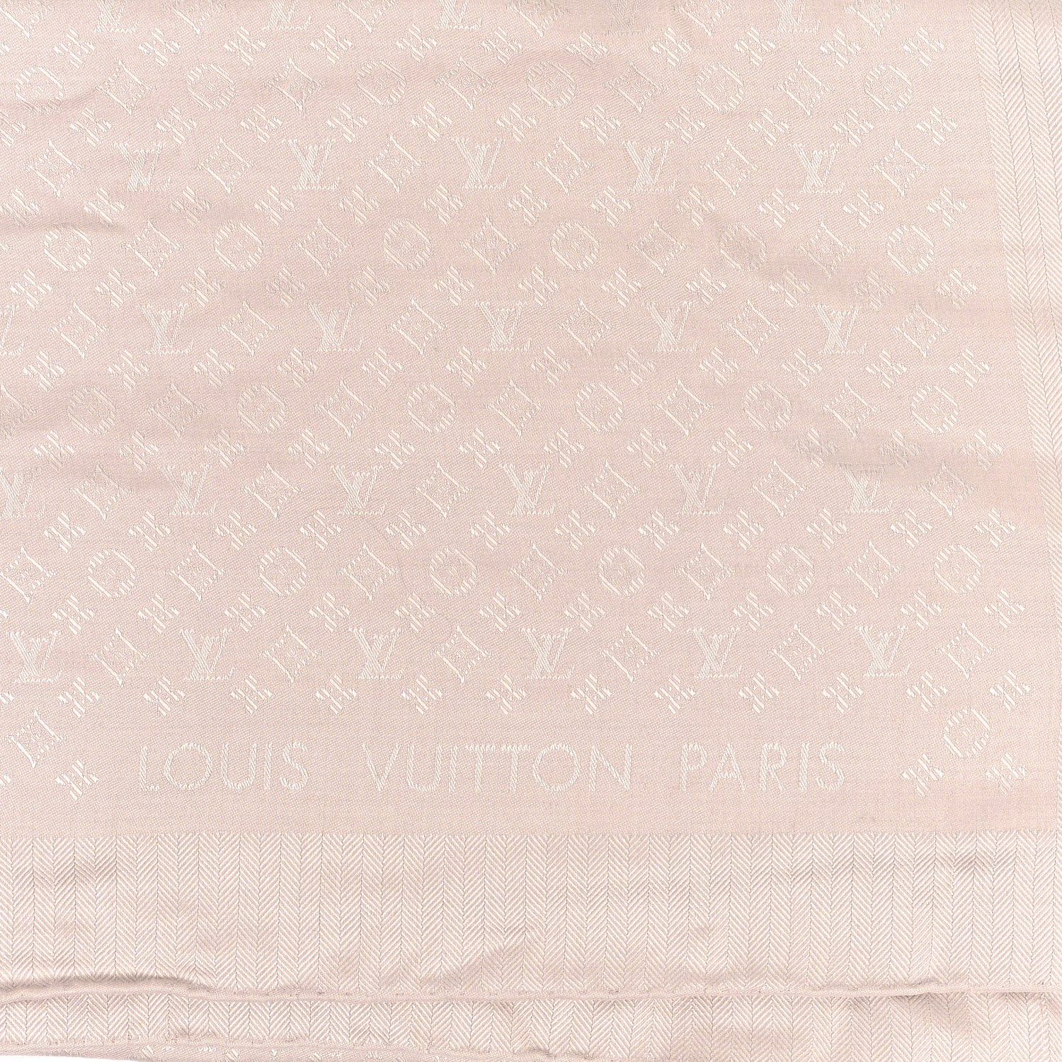 Louis Vuitton Wool Silk Monogram Evermore Shawl Creme 2 of 3