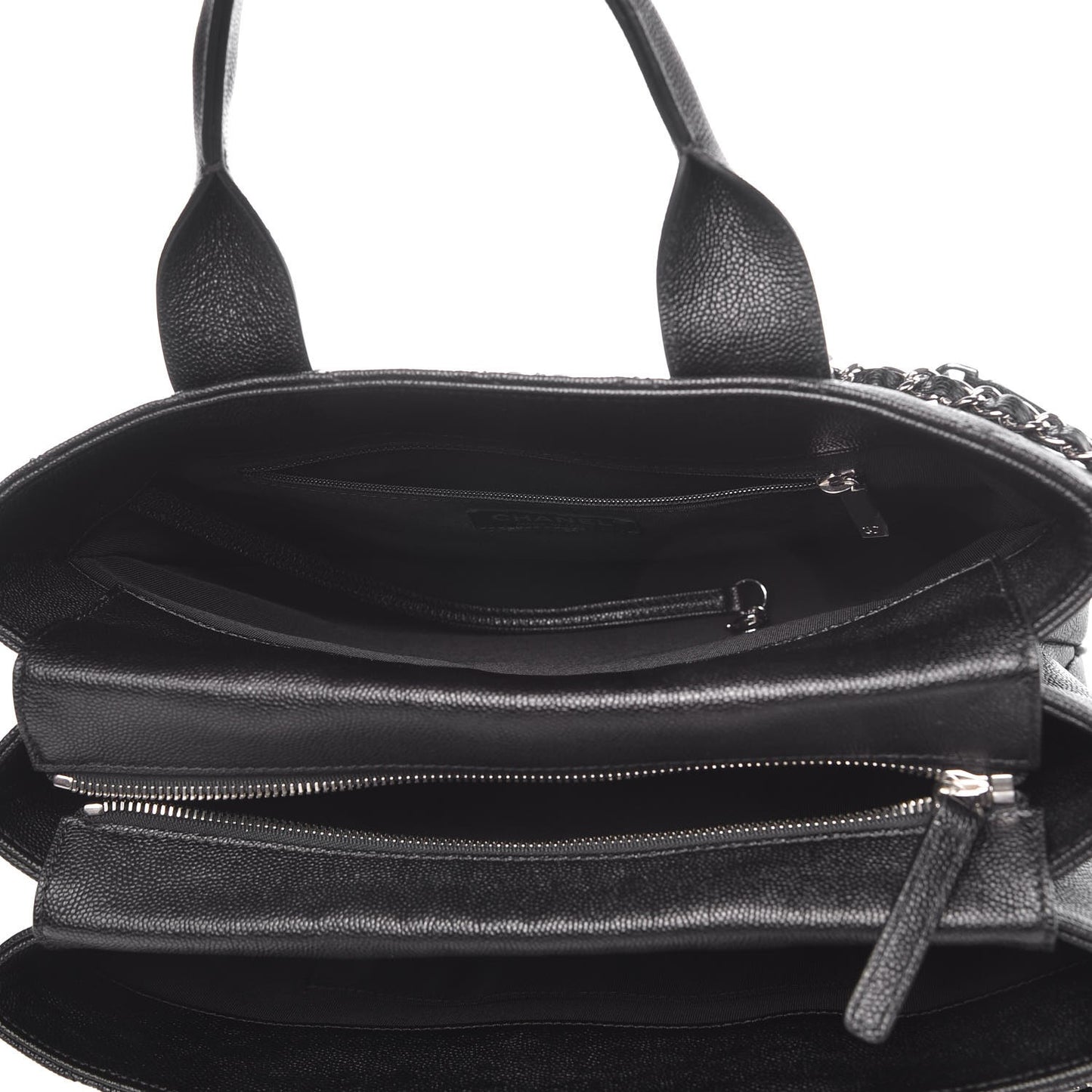 Caviar Quilted Urban Companion Top Handle Shopping Tote Black