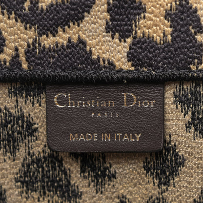 Christian Dior Canvas Mizza Embroidered Large Leopard Book Tote Beige 6 of 9