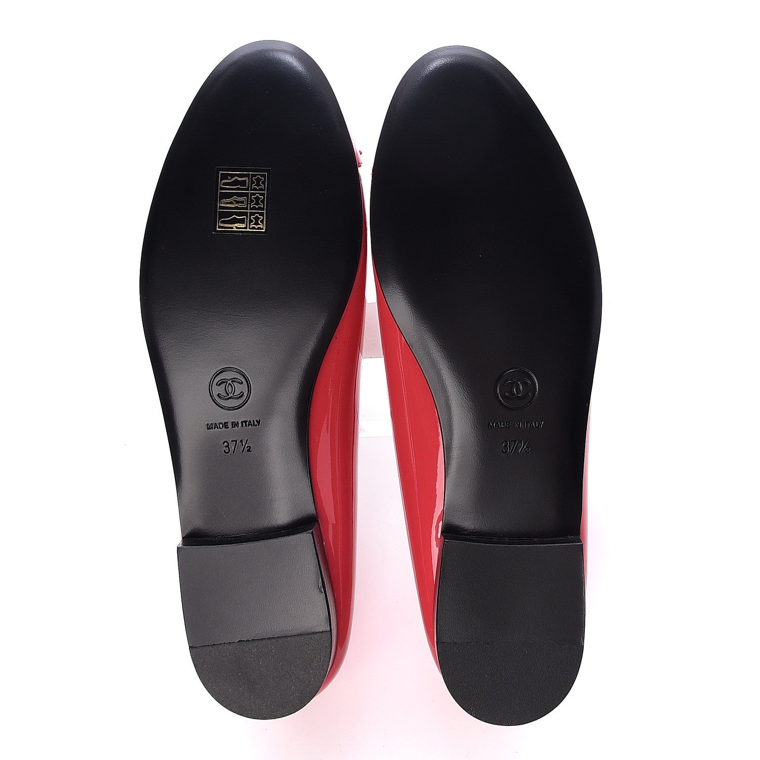 Chanel Patent Calfskin CC Cap Toe Ballerina Flats 37.5 Coral 6 of 11