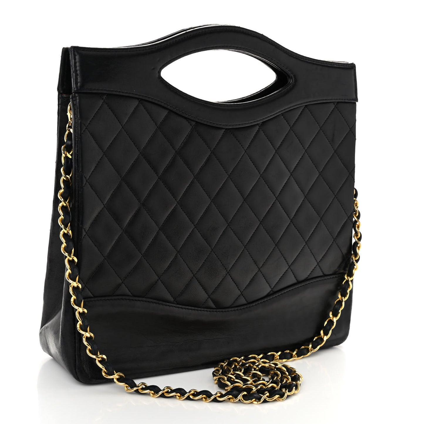 Lambskin Quilted 31 Shopping Bag Black