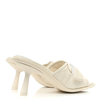 Christian Dior Calfskin Cannage Quilted Dio(r)evolution 80mm Slide Sandals 39 Off White 4 of 8