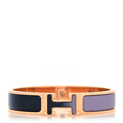 Hermes Enamel Narrow Fusion Clic Clac H Bracelet PM Lilas Ultramarine 1 of 5