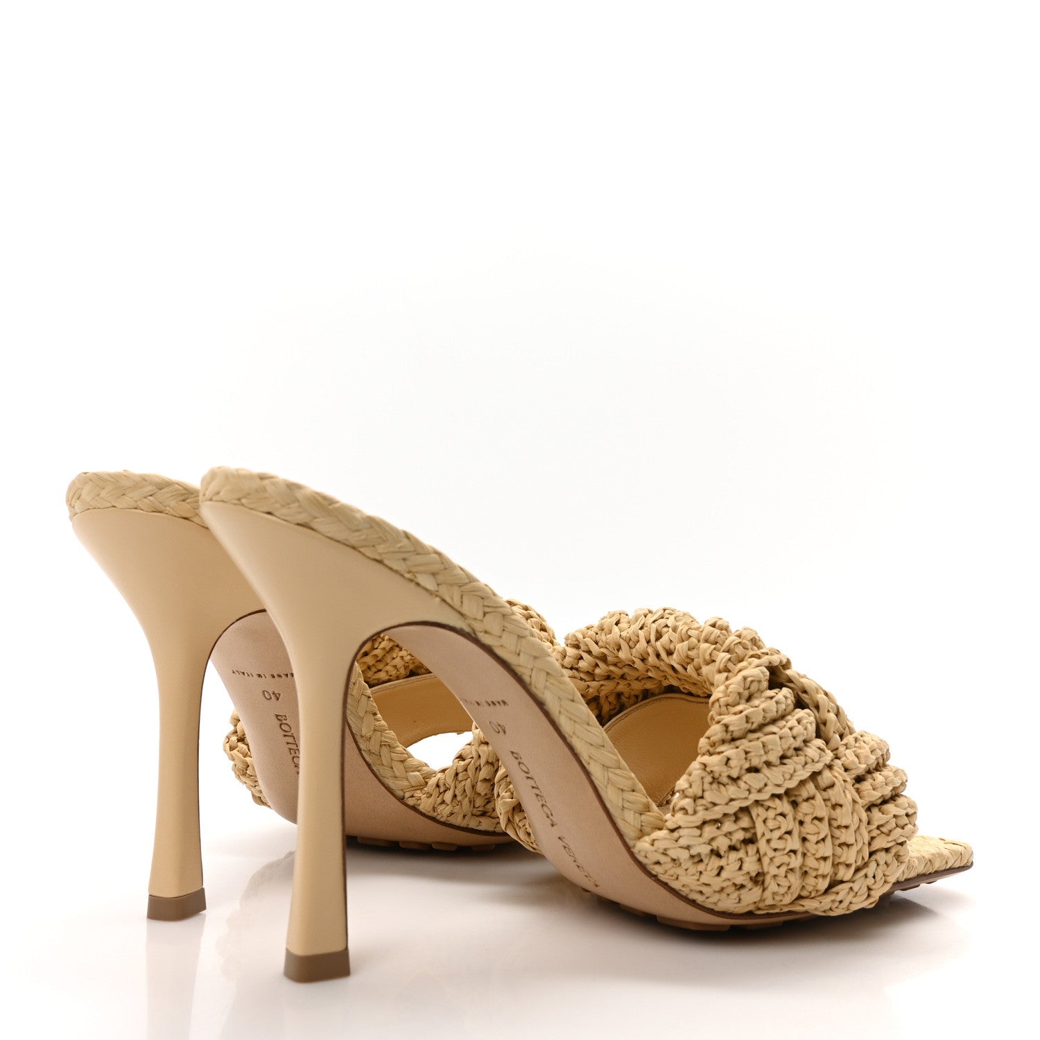 Bottega Veneta Raffia Intrecciato Lido Mule 90 Sandals 40 Cane Sugar 5 of 8