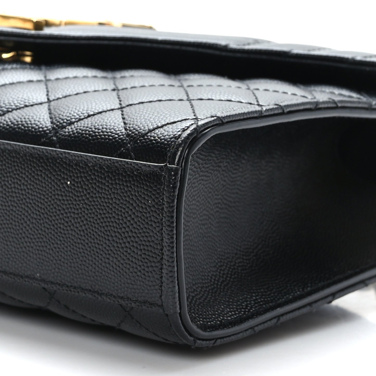 Grain De Poudre Textured Mixed Matelasse Triquilt Medium Monogram Satchel Black