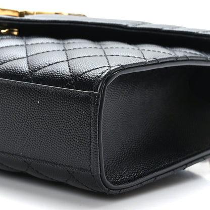 Saint Laurent Grain De Poudre Textured Mixed Matelasse Triquilt Medium Monogram Satchel Black 8 of 8