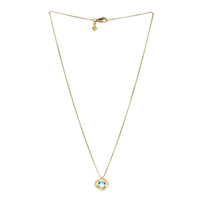 David Yurman 18K Yellow Gold Blue Topaz 7mm Infinity Pendant Necklace 3 of 7