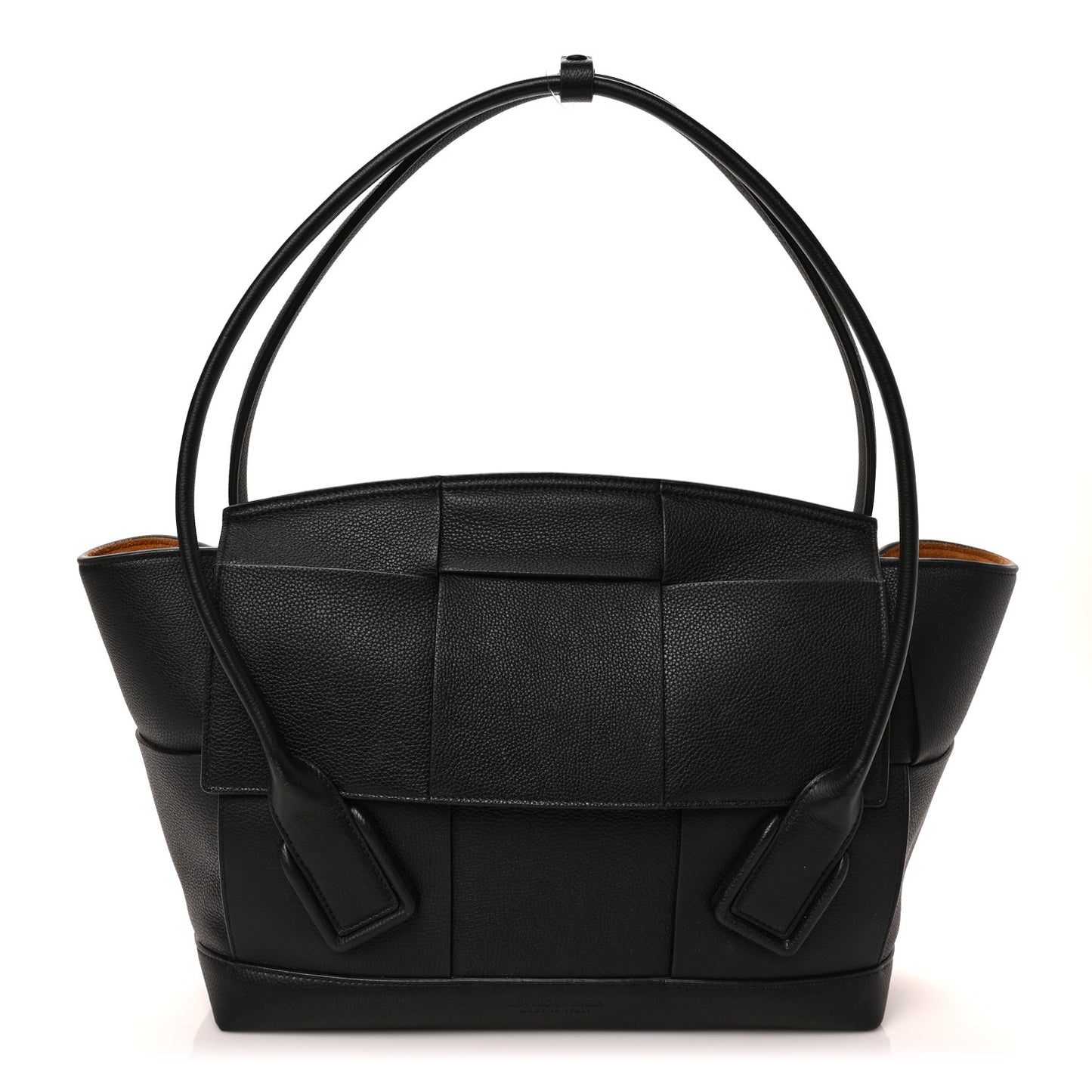 Grained Calfskin Maxi Intrecciato Medium Arco Black