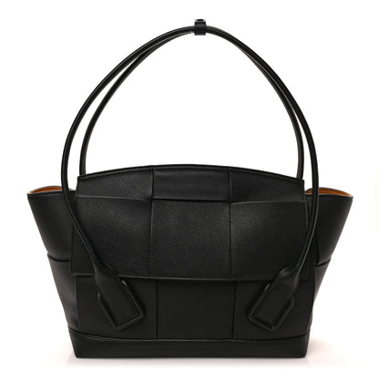 Bottega Veneta Grained Calfskin Maxi Intrecciato Medium Arco Black 1 of 8
