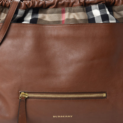 Burberry Soft Calfskin House Check Big Crush Tote Brown Ochre 12 of 12