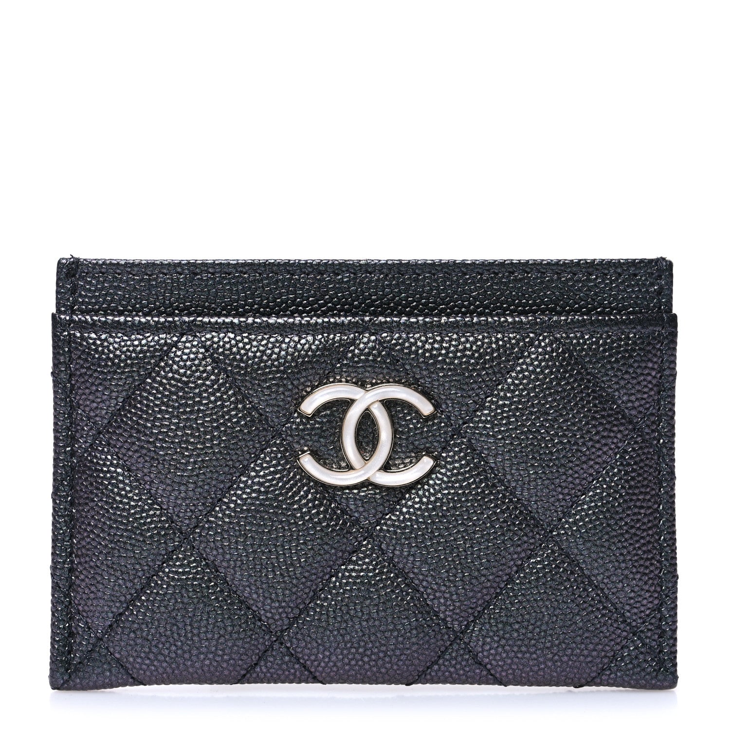 Chanel Iridescent Caviar Quilted Card Holder Black 1 of 11