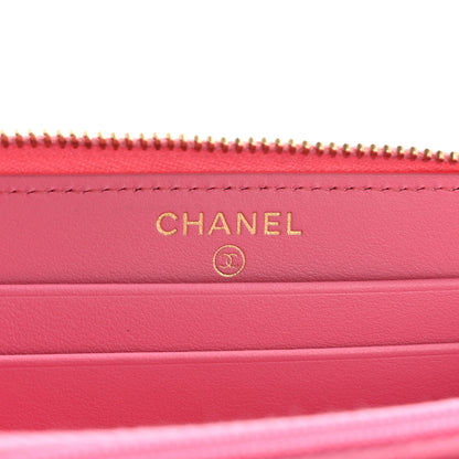 Chanel Caviar Quilted Medium Zip Around Wallet Pink 6 of 8
