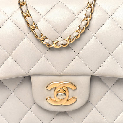 Chanel Lambskin Quilted Mini Top Handle Rectangular Flap Grey 8 of 16