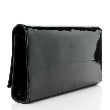 Saint Laurent Patent Cassandre Tassel Clutch Black 3 of 12