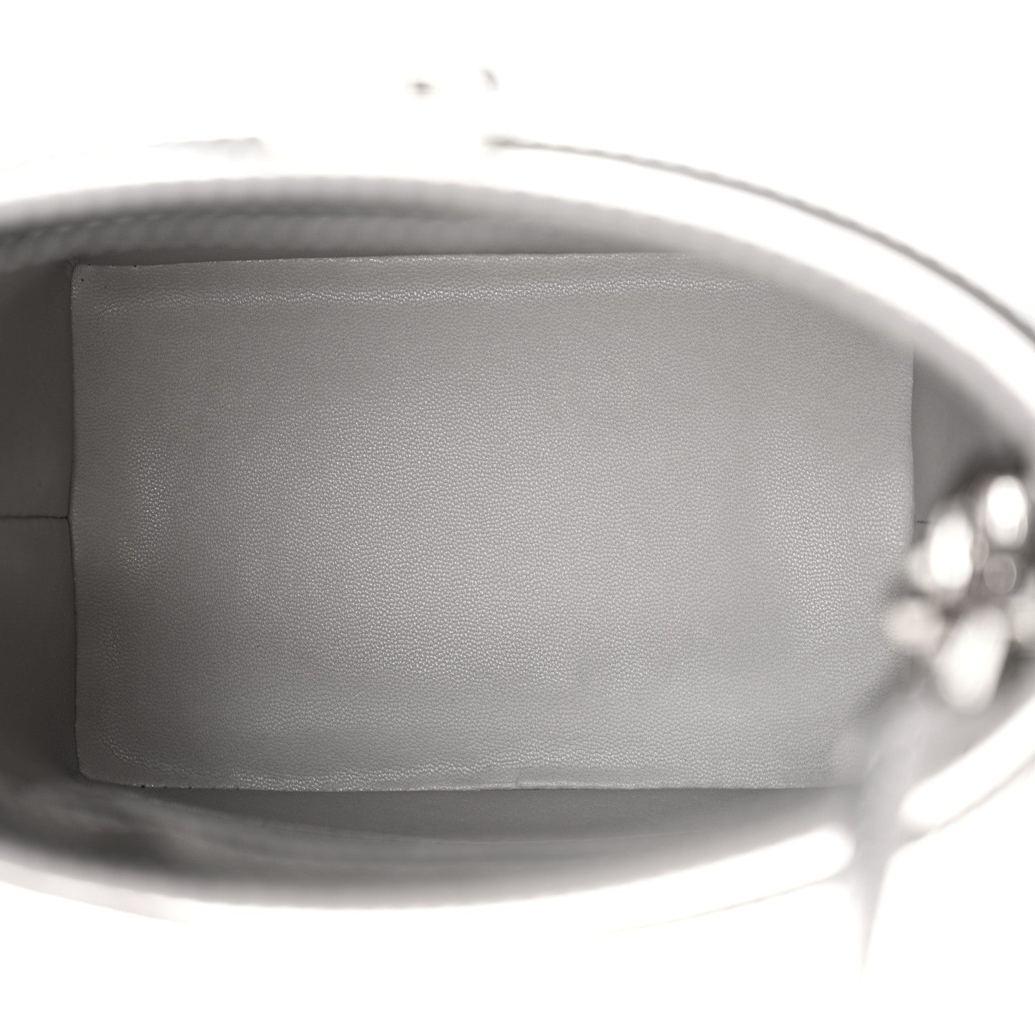 Givenchy Metallic Calfskin Crocodile Embossed Shark Lock Bucket Bag Light Silvery 5 of 11