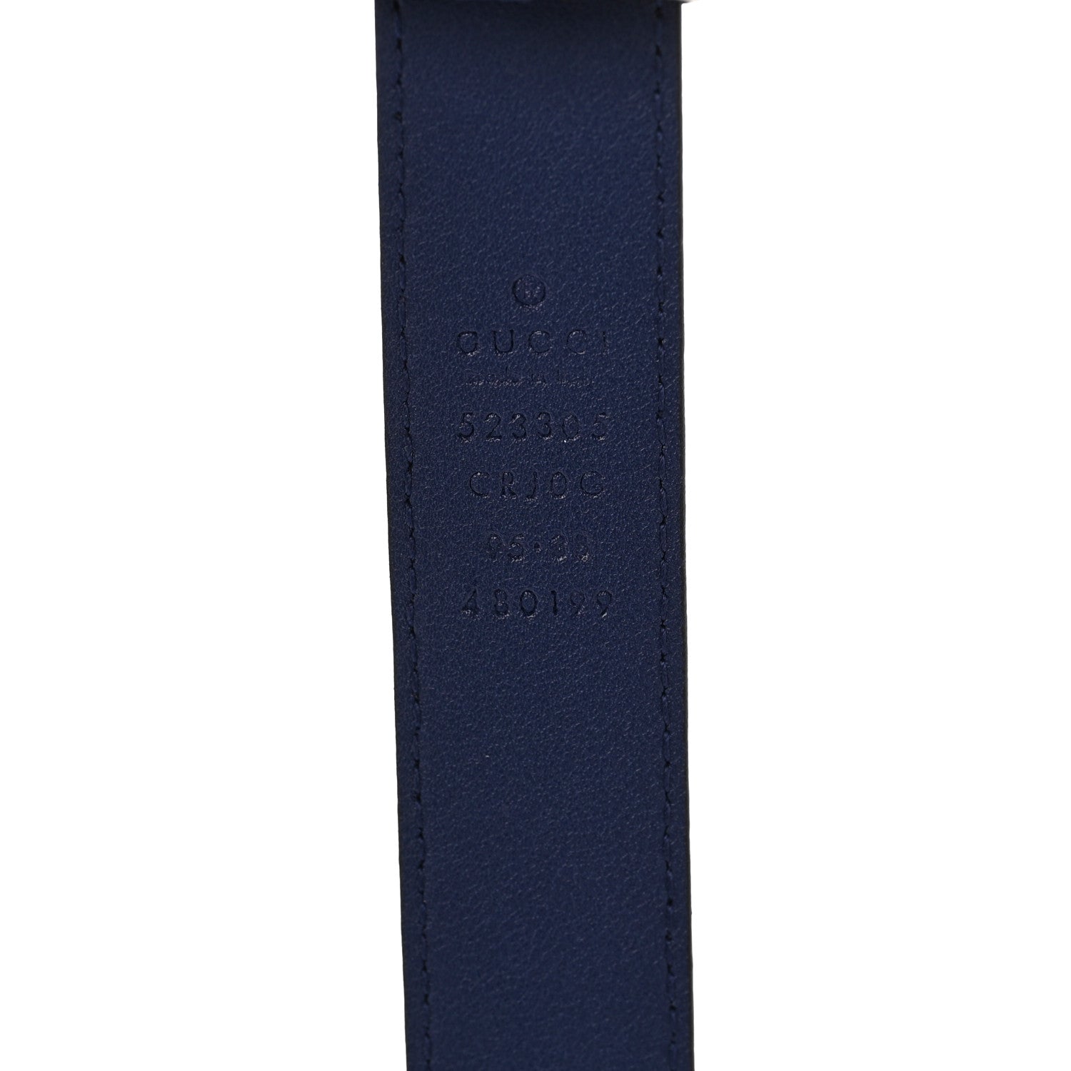 Gucci Suede Icaro G Cube 25mm Belt 95 38 Dark Navy 4 of 4