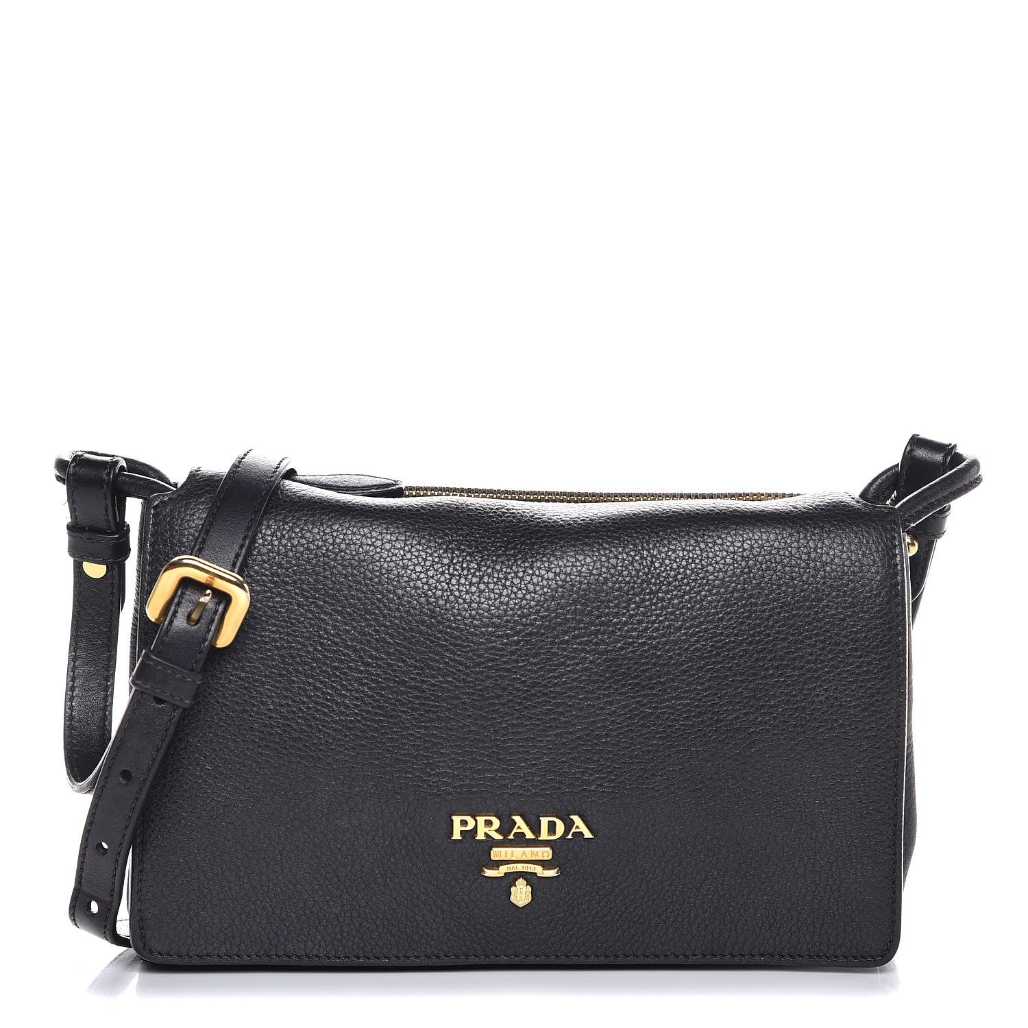 Prada Vitello Daino Shoulder Bag Black 1 of 9