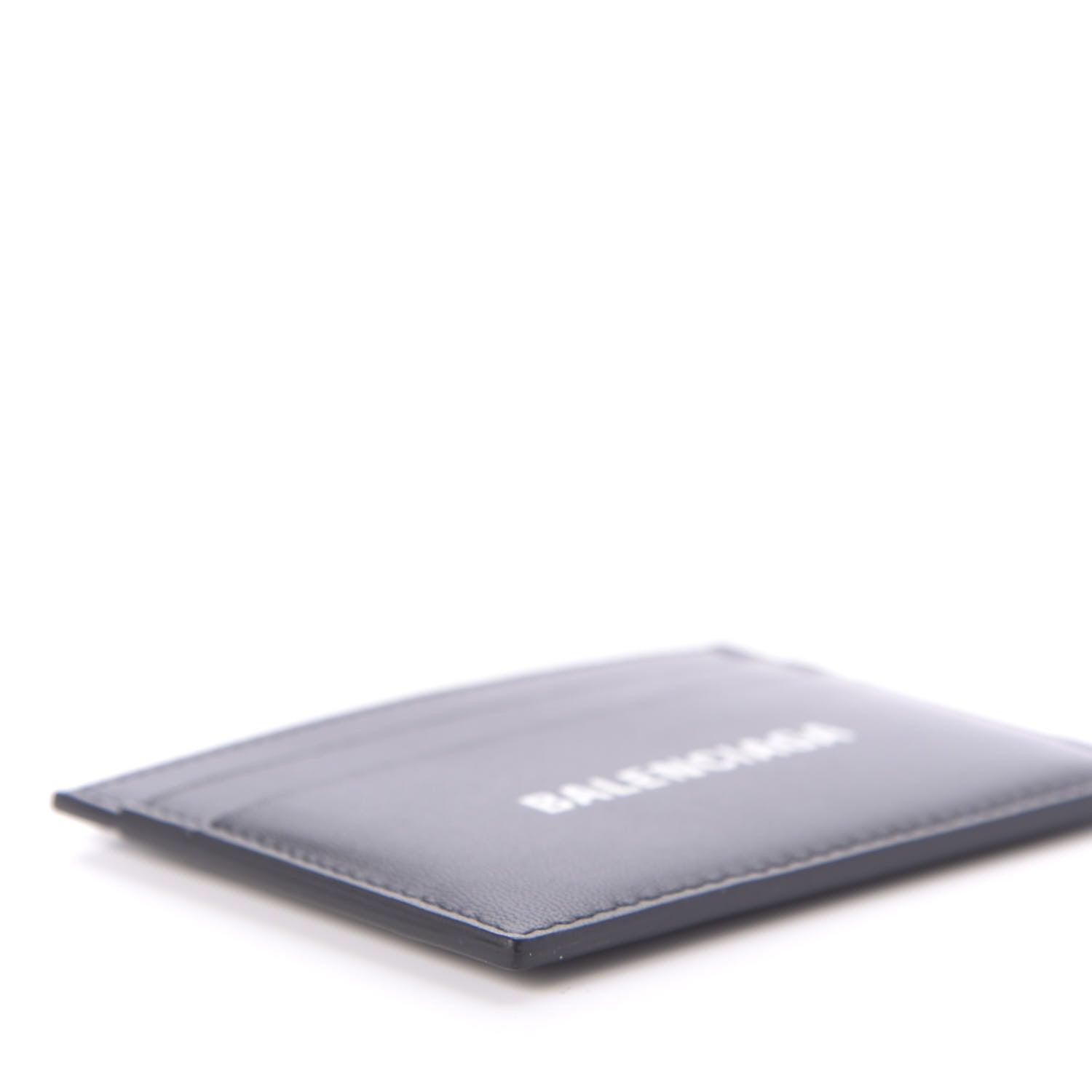 Balenciaga Flat Calfskin Logo Cash Card Holder Black White 6 of 8