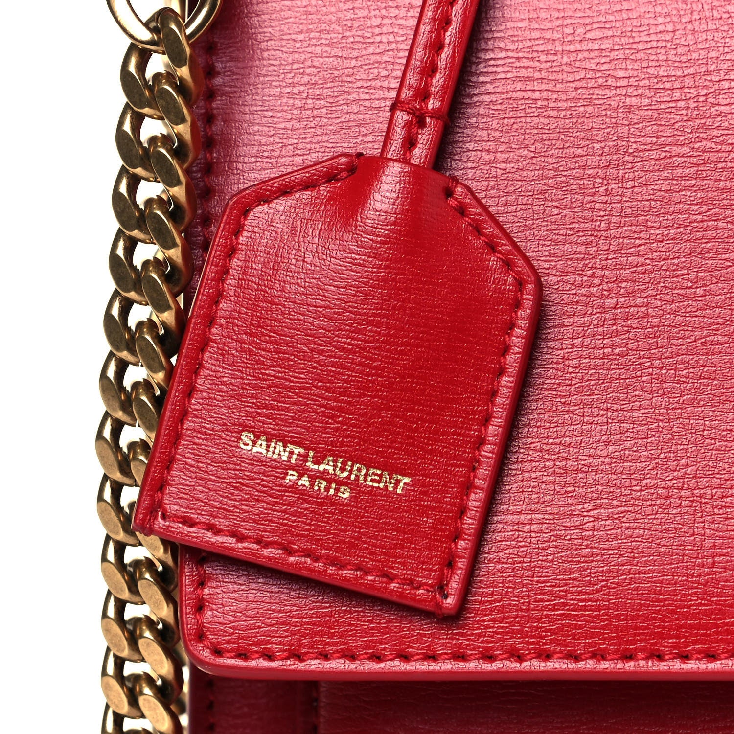 Saint Laurent Calfskin Medium Monogram Sunset Rouge Eros 9 of 13