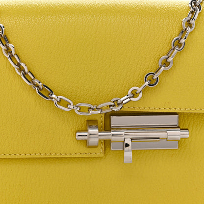 Hermes Chevre Mysore Mini Verrou Chaine Bag Lime 8 of 12