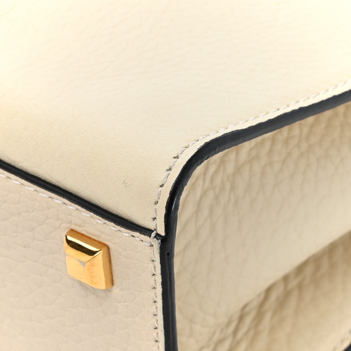 VALENTINO GARAVANI Grained Calfskin Medium My Rockstud Frame Bag Light Ivory