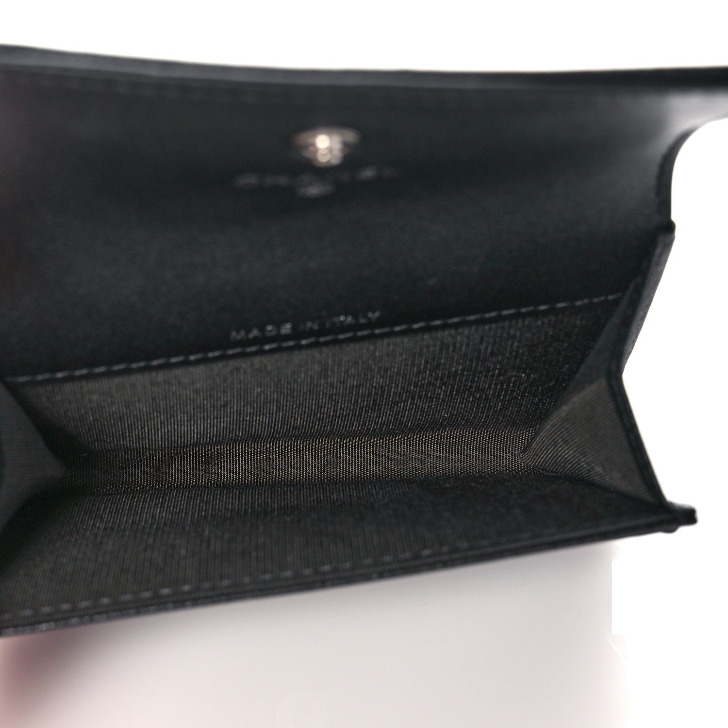 Chanel Goatskin Camellia Embossed Flap Card Holder Wallet Grey 5 of 9