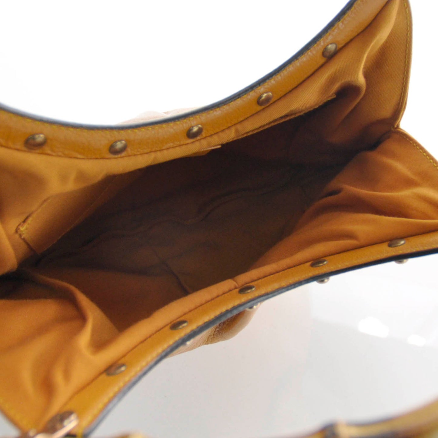 Leather Bamboo Handle Bag