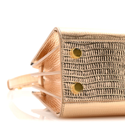 Saint Laurent Metallic Calfskin Lizard Embossed Nano Sac De Jour Gold 9 of 10