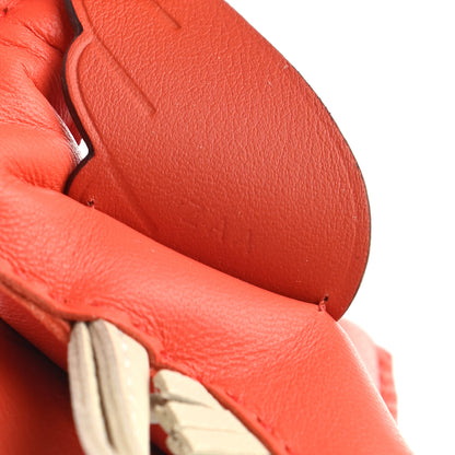 Hermes Milo Lambskin Grigri Rodeo Pegase Horse Bag Charm PM Orange Poppy Craie Terre Battue 4 of 4