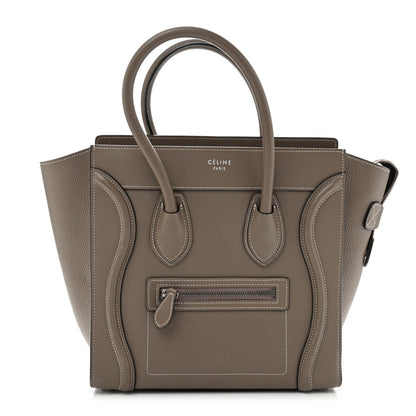 Celine Drummed Calfskin Micro Luggage Souris 1 of 12