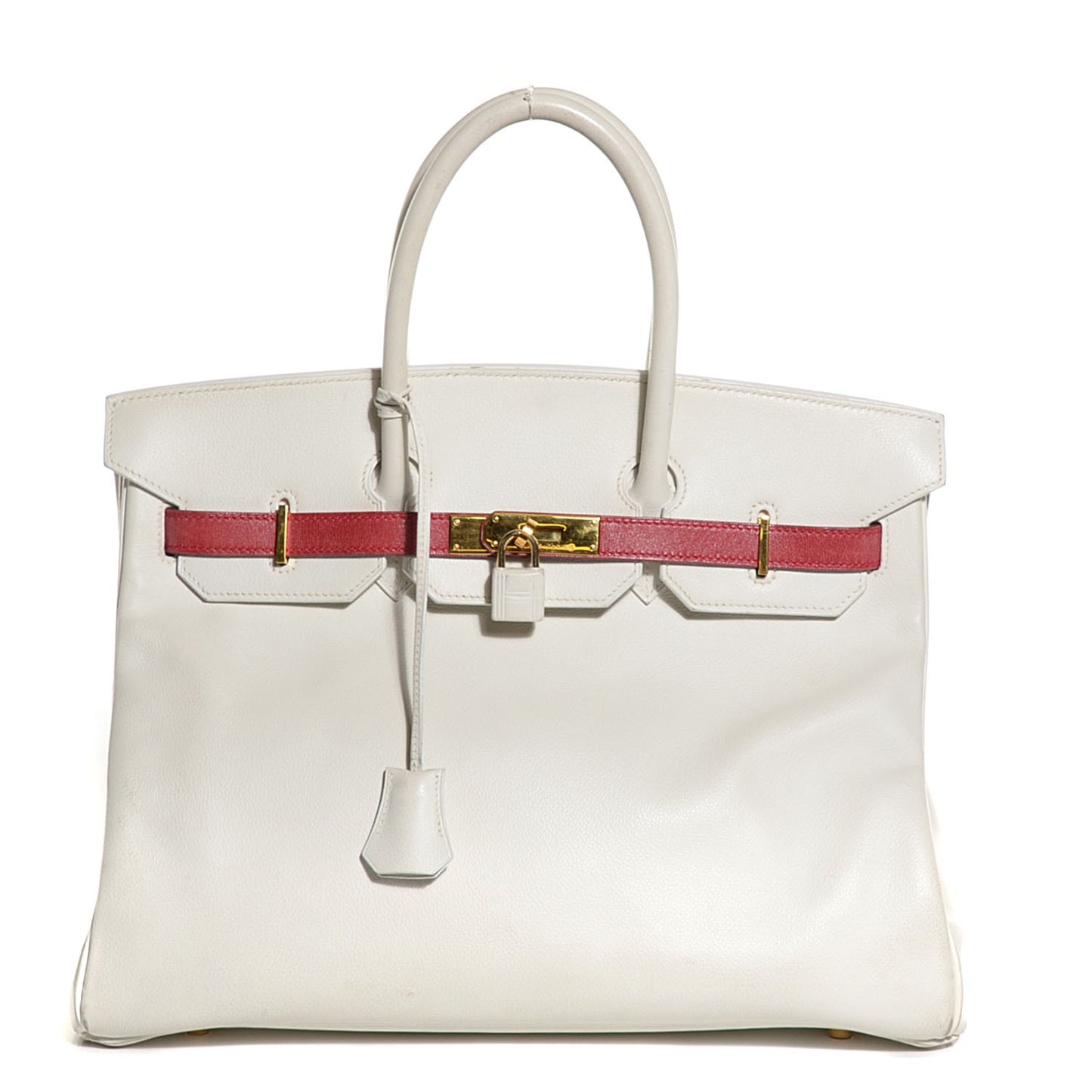 Swift Bi-Color Birkin 35 Blanc Rouge Vif