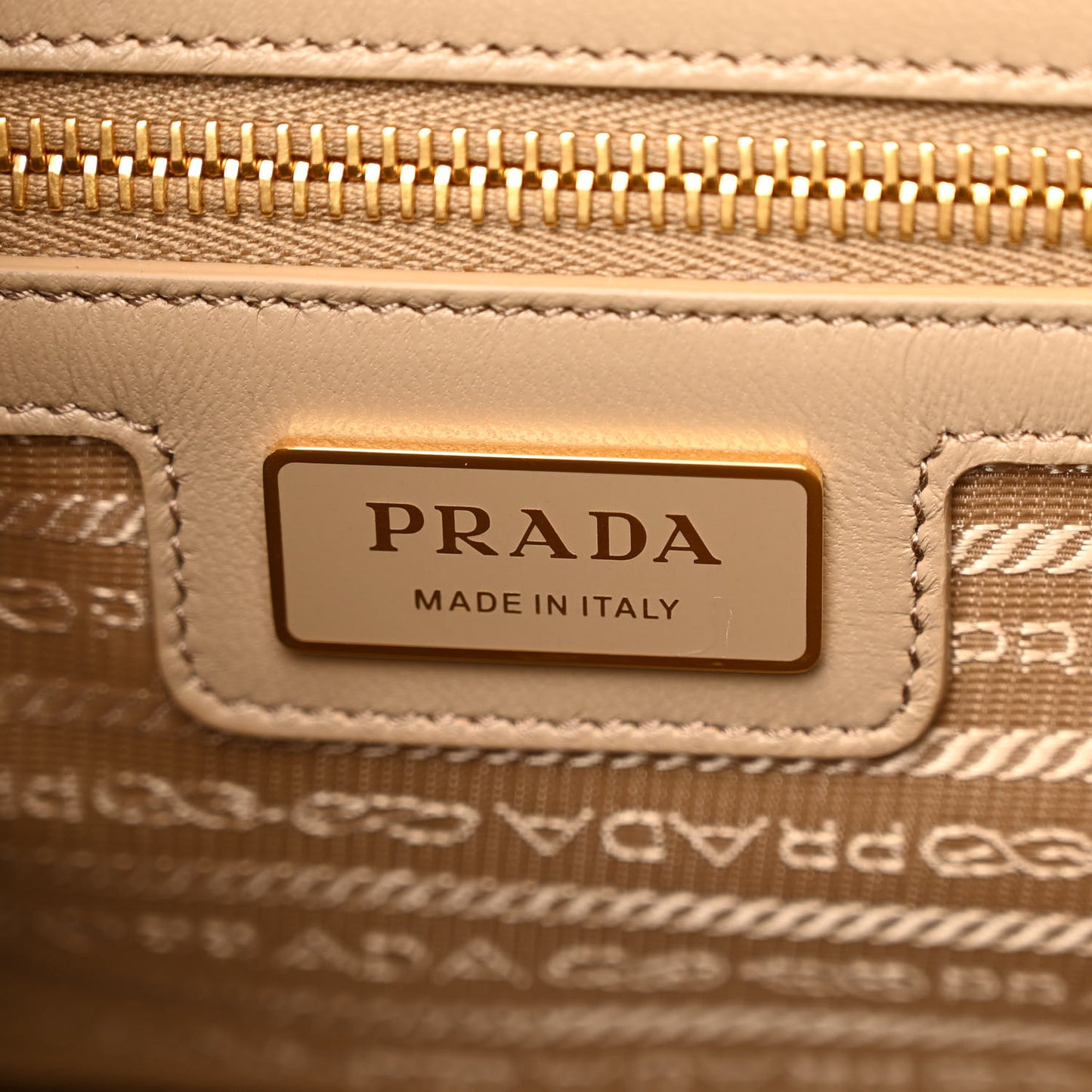 Re-Nylon Saffiano Medium Re-Edition 1978 Two Handle Bag Camel Wave