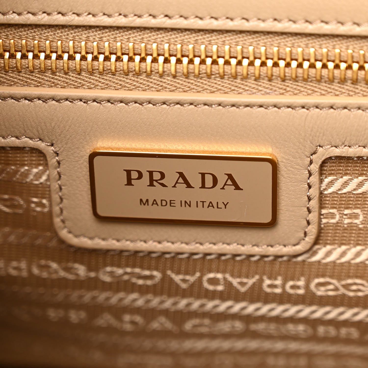 Prada Re-Nylon Saffiano Medium Re-Edition 1978 Two Handle Bag Camel Wave 6 of 9