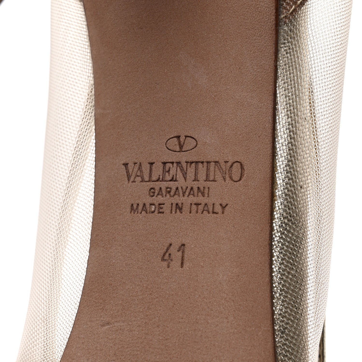 Valentino Garavani Mesh Nappa Rockstud Alcove 100mm Pumps 41 Platino 8 of 9