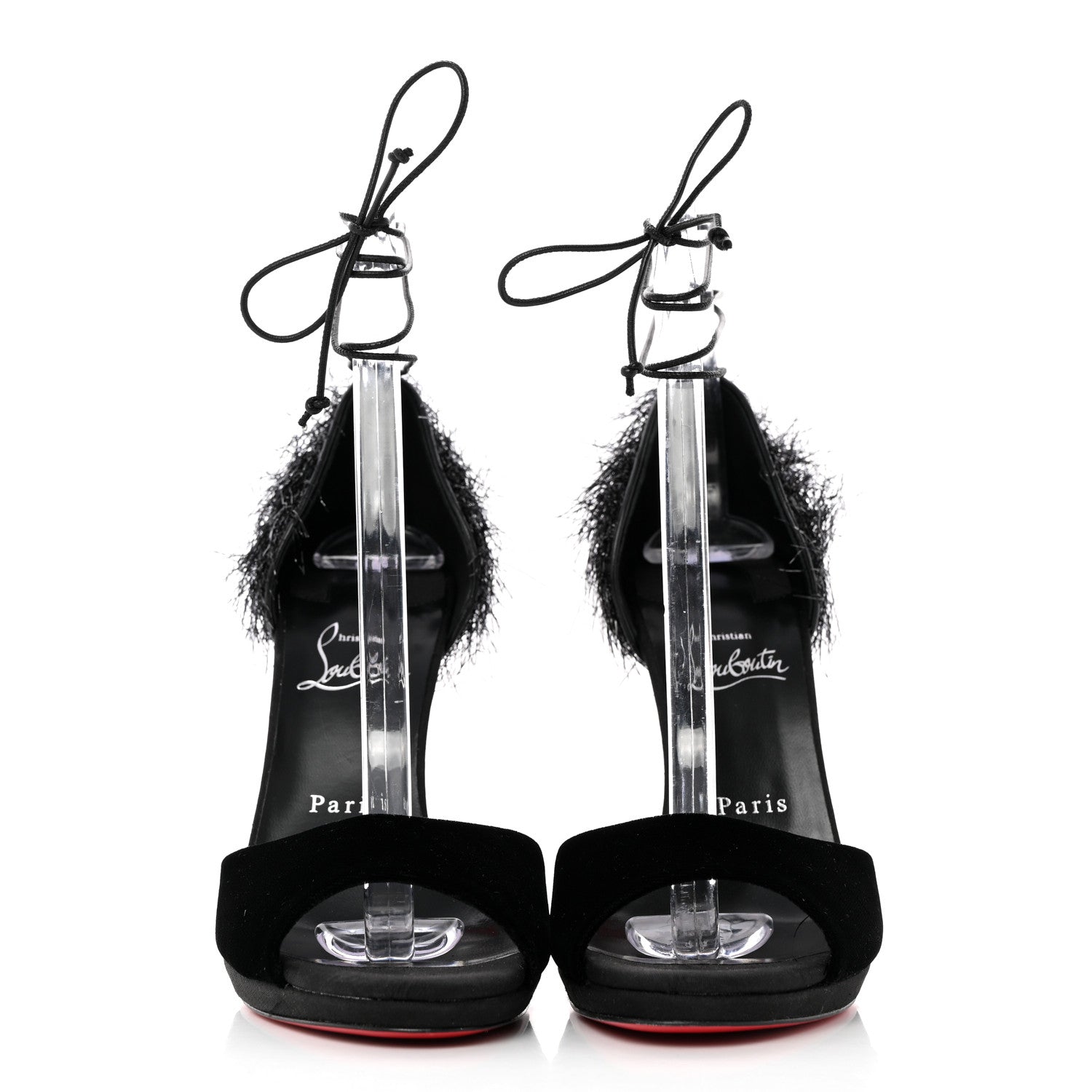 Christian Louboutin Yeti Lurex Tinsel Tina Frou 120 Pumps 39.5 Black 2 of 15