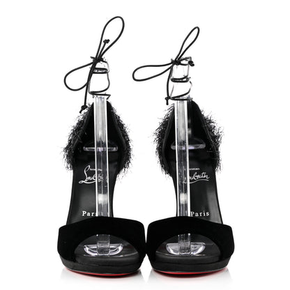 Christian Louboutin Yeti Lurex Tinsel Tina Frou 120 Pumps 39.5 Black 2 of 15