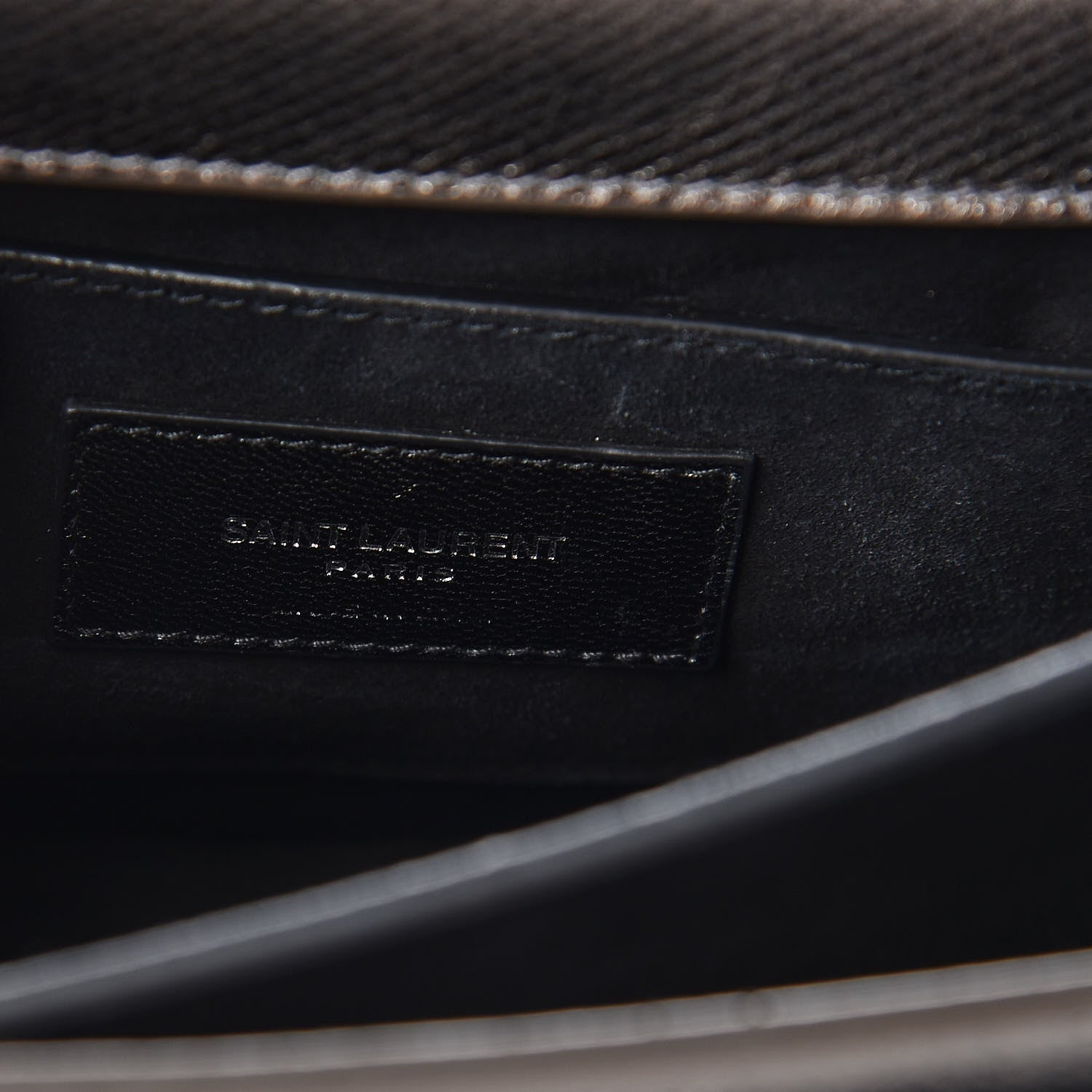 Saint Laurent Metallic Grained Calfskin Medium Monogram Sunset Dark Silver 11 of 12