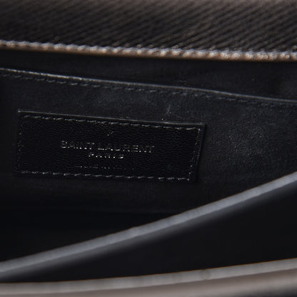 Saint Laurent Metallic Grained Calfskin Medium Monogram Sunset Dark Silver 11 of 12