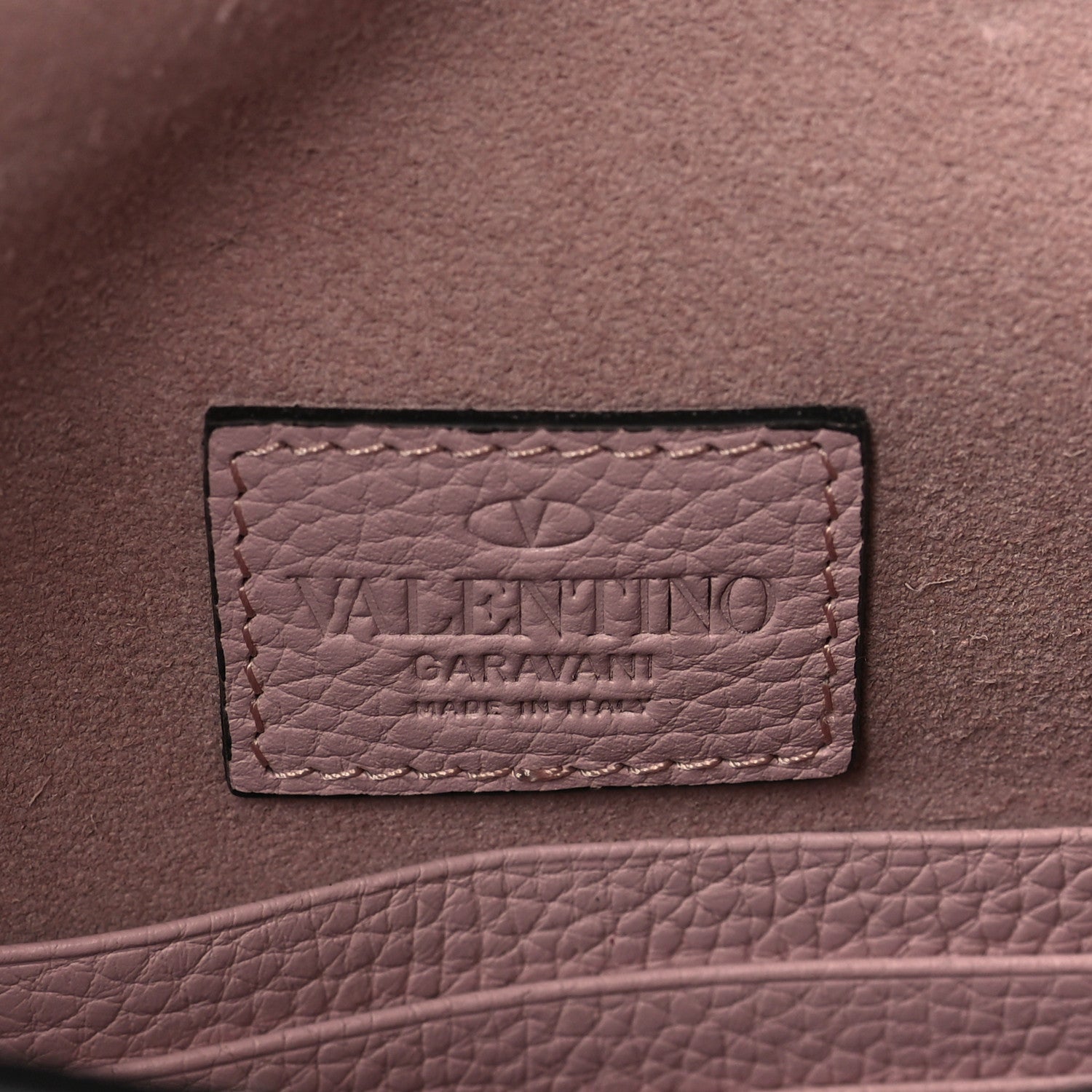 Valentino Garavani Pebbled Calfskin Medium Rockstud Envelope Flat Wristlet Pouch Water Rose 6 of 7