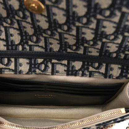 Christian Dior Oblique Saddle Chain Pouch Blue 5 of 10