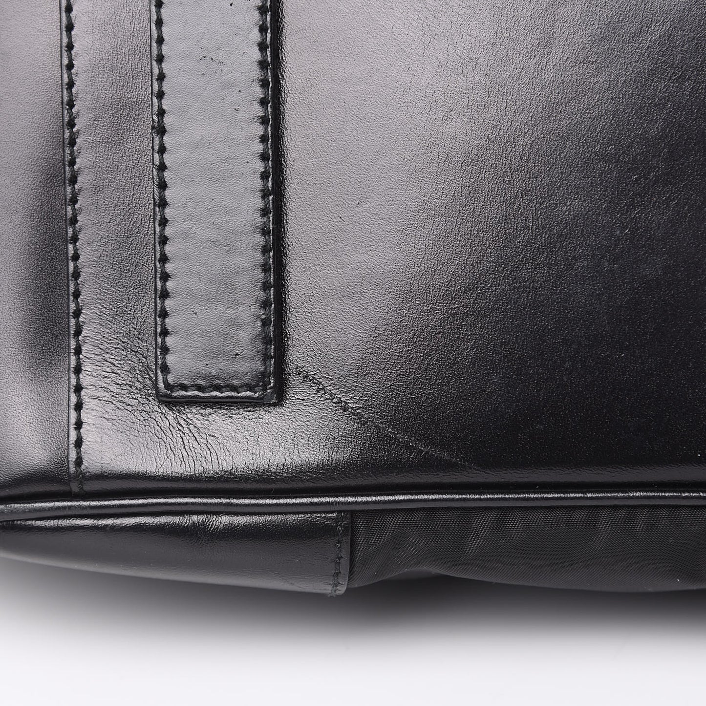Tessuto Nylon Soft Calfskin Shoulder Bag Black