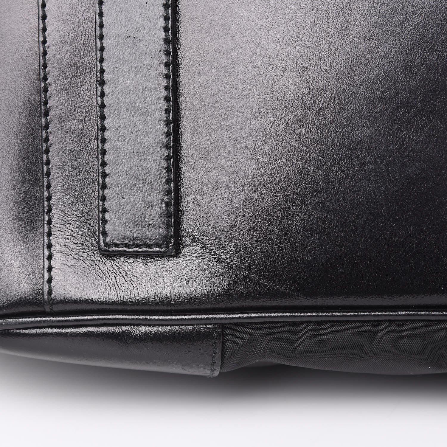 Prada Tessuto Nylon Soft Calfskin Shoulder Bag Black 11 of 15